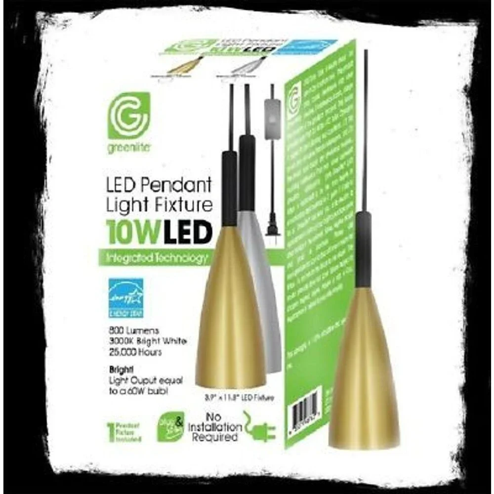 METALLIC PENDANT LIGHT VINTAGE LOOK 10W *SILVER METALLIC* LED BRAND NEW